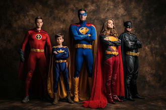 create a superhero family photo for you