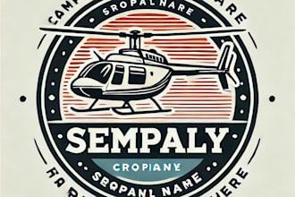 do make an modern custom helicopter logo