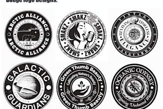 design a badge type logo for a brand or avatar