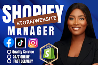 manage shopify store, shopify virtual assistant, shopify manager, facebook ads