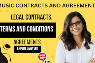 draft or review standard music, film, and entertainment contracts agreements
