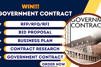 win government contract bid proposal, rfq, response to rfp, rfi, grant writing