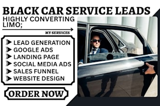 generate limo leads black car service lead limo hire rental chauffeur website ad