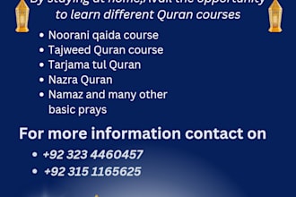 be a teacher of quran and islamic studies for children and adults