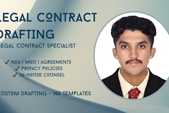 draft contracts, nda, mou, legal agreements and privacy policies