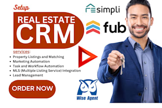 setup crm real estate creatio resimpli wise agent follow up boss zoho hubspot