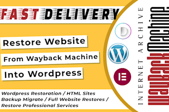 restore website using wayback archive and wordpress rebuild