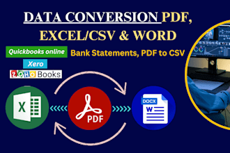 connvert bank statement, pdf to excel, csv file, or google sheet for bookkeeping