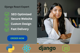 do django react website development as full stack developer