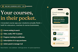 develop an online learning platform mobile application