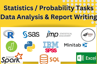 do data analysis with spss, excel, jasp, r, jmp, stata, excel, and python