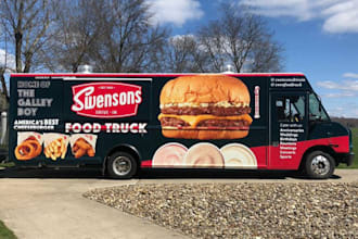 design very creative and impressive food truck wrap and food trailer wrap design