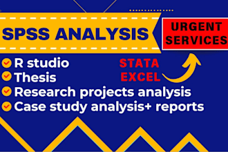 do spss analysis, interpretation of research using spss, python ana r