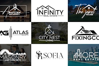 do modern property construction real estate logo design