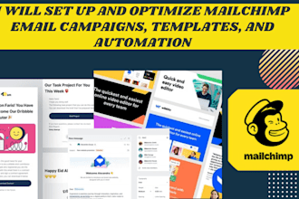 set up and optimize mailchimp email campaigns, templates, and automation