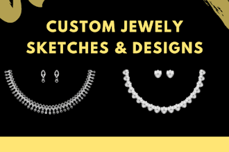 make sketches and design concept jewelry ring earrings bracelet pendant necklace