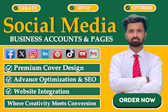 create and set up your social media accounts and setup facebook business page