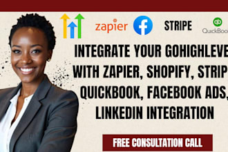 integrate gohighlevel with zapier facebook ads linkedin shopify quickbook stripe