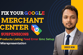 fix google merchant center suspension, misrepresentation and feed errors