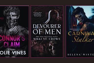 do romance book cover illustration, dark romance, fantasy ebook cover