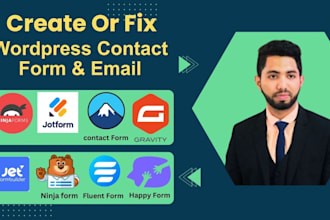 create and fix contact form  for the wordpress website