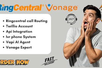 ringcentral ivr twilio setup vapi ai agent twilio account 8x8 vonage ringba