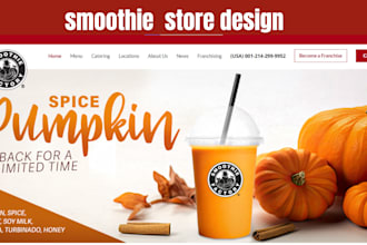 design  smoothie ecommerce website fruit juice beverages juice bar shopify store