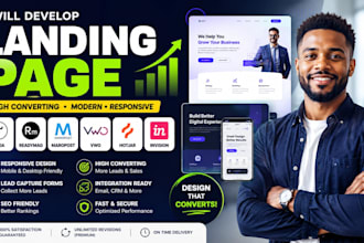 develop a landing page on tilda, readymag, maropost, vwo, hotjar, and invision
