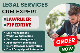 setup legal cosmolex lawruler pipedrive lawmatics salesforce copper mycase crm