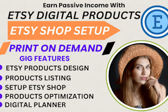 design etsy digital products, digital planner etsy shop digital journal etsy pod