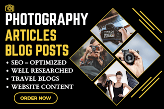 write SEO photography articles, blog posts, and website content