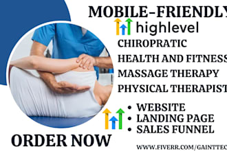 design gohighlevel chiropractors landing page ghl massage therapy sales funnel