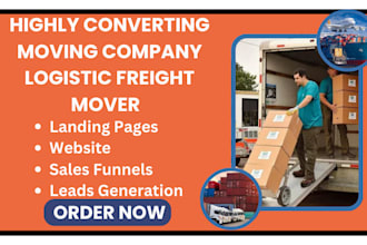 design moving company website moving landing page freight logistic mover leads
