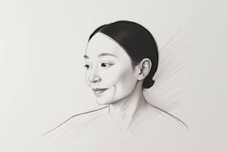 create a simple sketch portrait photo face