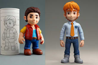 design 3d print ready file for 3d toy, action figure, 3d model and 3d character