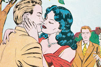 vintage illustration, retro vintage poster, retro comic, 80s vintage comic style