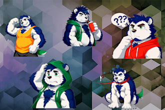 draw furry stickers for telegram discord or twitch