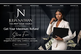 tax preparation website credit repair website insurance, accounting landing page