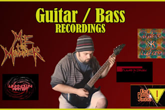 play and record guitar or bass for your project