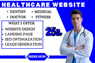 design healthcare landing page, dentist, clinic, medical doctor, fitness website