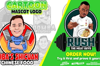 draw a cartoon , mascot or caricature logo for you