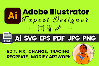 edit, fix adobe illustrator work, logo recreate, vector file editing,illustrator