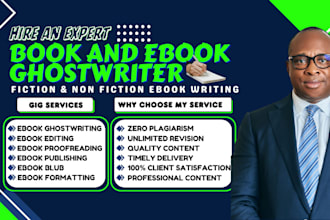 be ebook writer, book writer, book editor, ghost book writer, book formatting