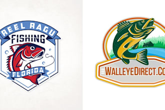 create a professional adventure hunting fishing logo with unlimited revisions
