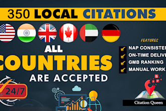do canada, USA, UK, australian, germany, india local citations, SEO backlinks