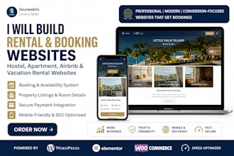 build apartment booking website, airbnb website, hostel website