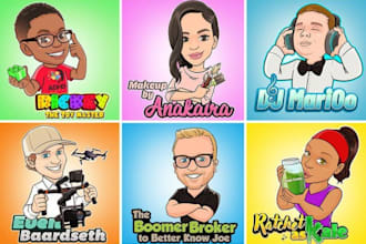 design funny cartoon caricature, logo, from your photo