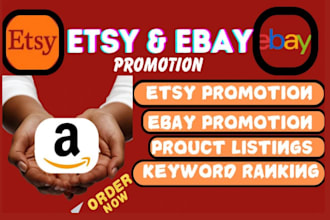 amazon ebay marketing, etsy promotion, shopify manager sales