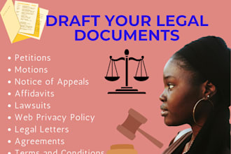 draft or proofread affidavit, motion, petition, or complaint, other legal docs