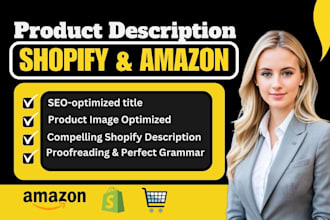 write shopify and amazon product descriptions